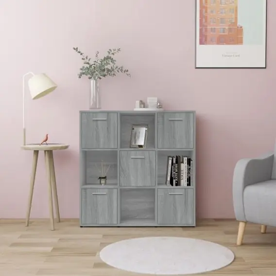Bezpieczna płatność Regał na książki, szary dąb sonoma, 90x30x90 cm Lumarko! - Hurtownia wielobranżowa Lumarko